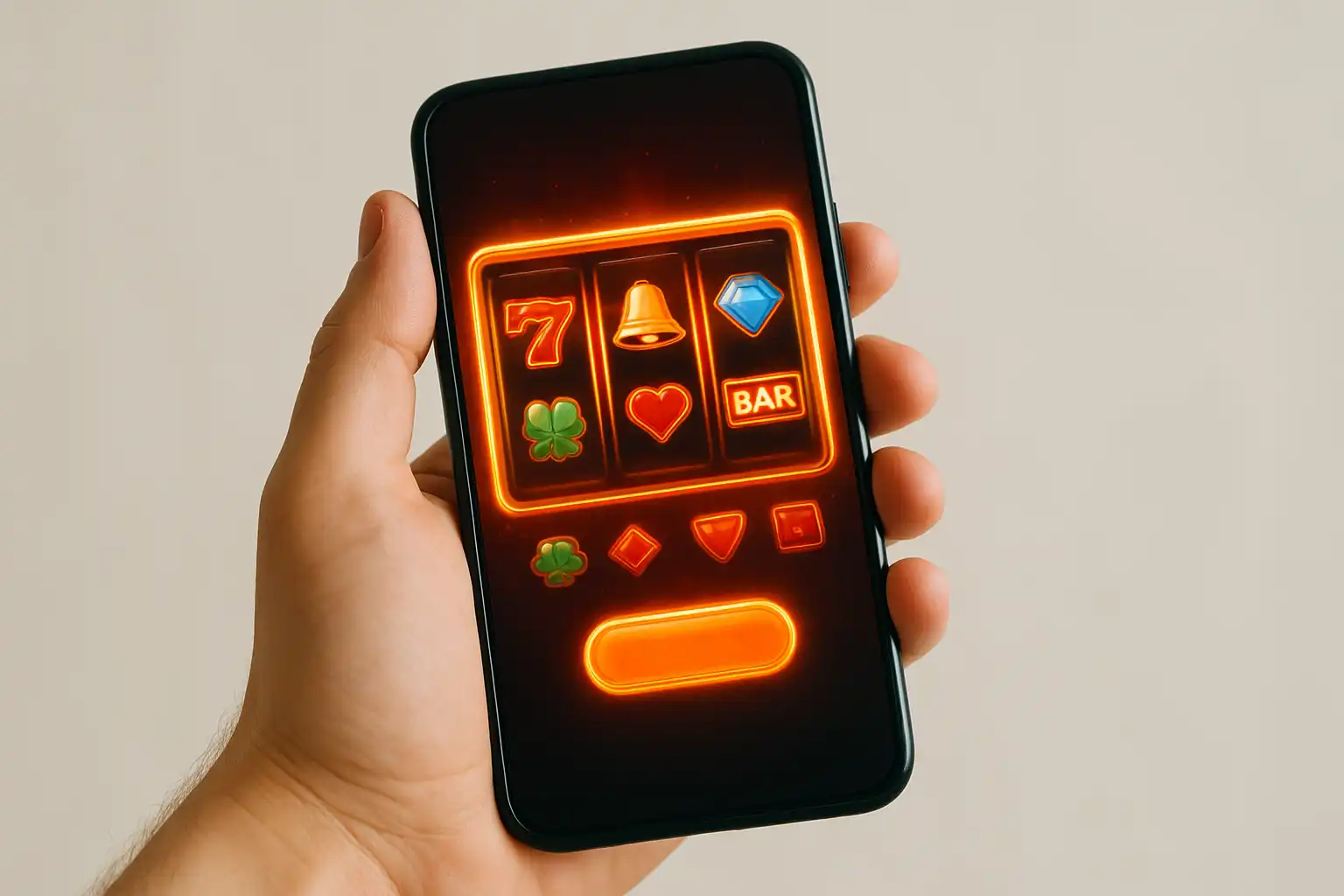 Smartphone displaying the Bigdrago Casino mobile app slots lobby